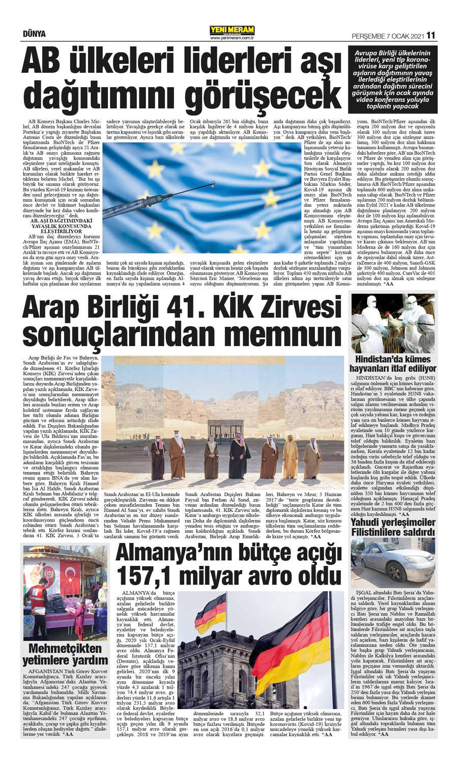 7 Ocak 2021 Yeni Meram Gazetesi