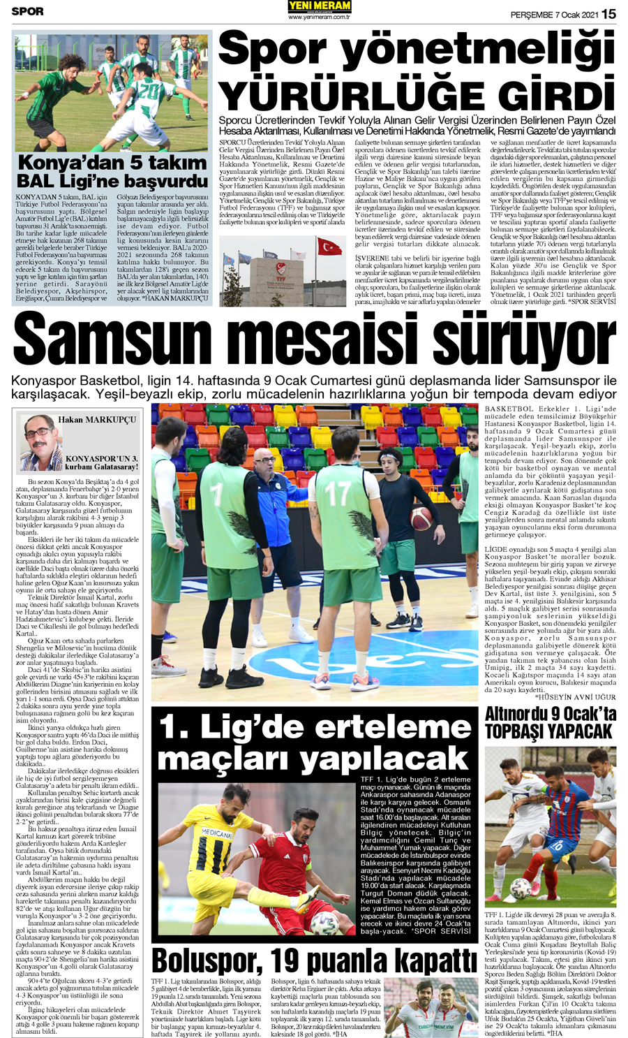 7 Ocak 2021 Yeni Meram Gazetesi