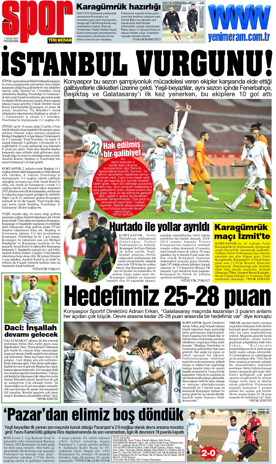 7 Ocak 2021 Yeni Meram Gazetesi