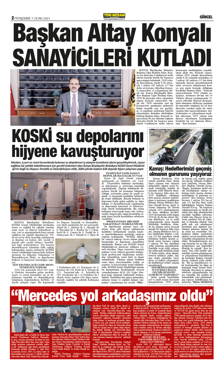 7 Ocak 2021 Yeni Meram Gazetesi