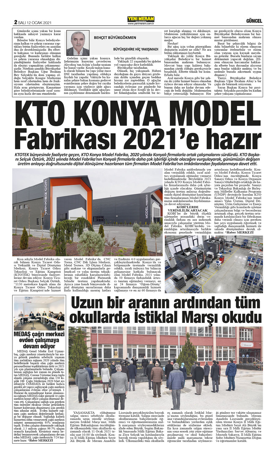 12 Ocak 2021 Yeni Meram Gazetesi