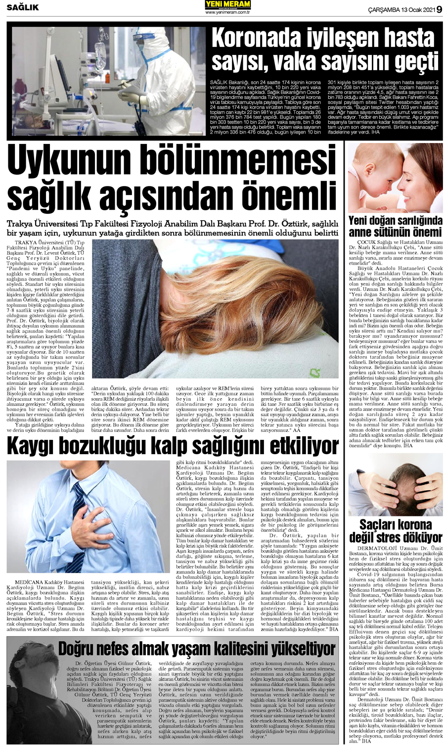 13 Ocak 2021 Yeni Meram Gazetesi