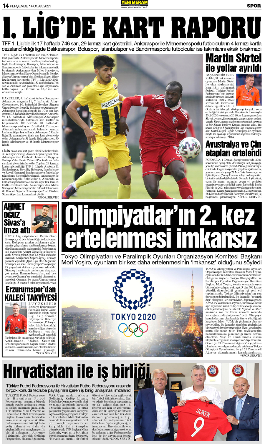 14 Ocak 2021 Yeni Meram Gazetesi