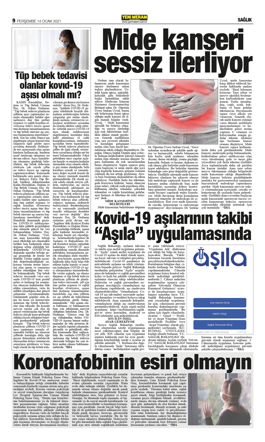 14 Ocak 2021 Yeni Meram Gazetesi