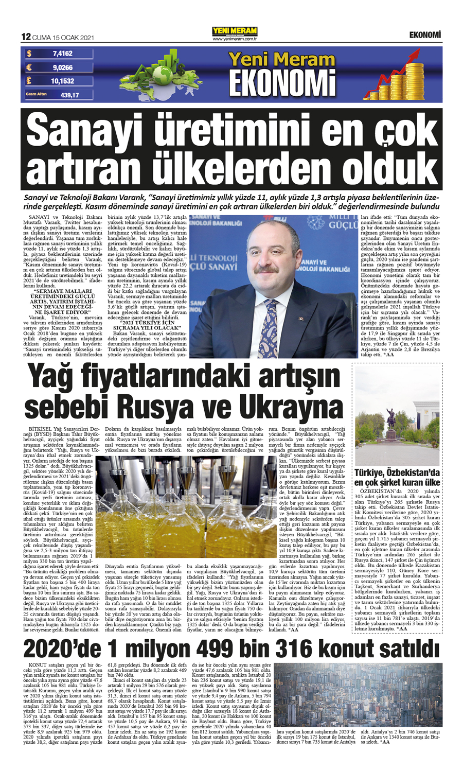 15 Ocak 2021 Yeni Meram Gazetesi