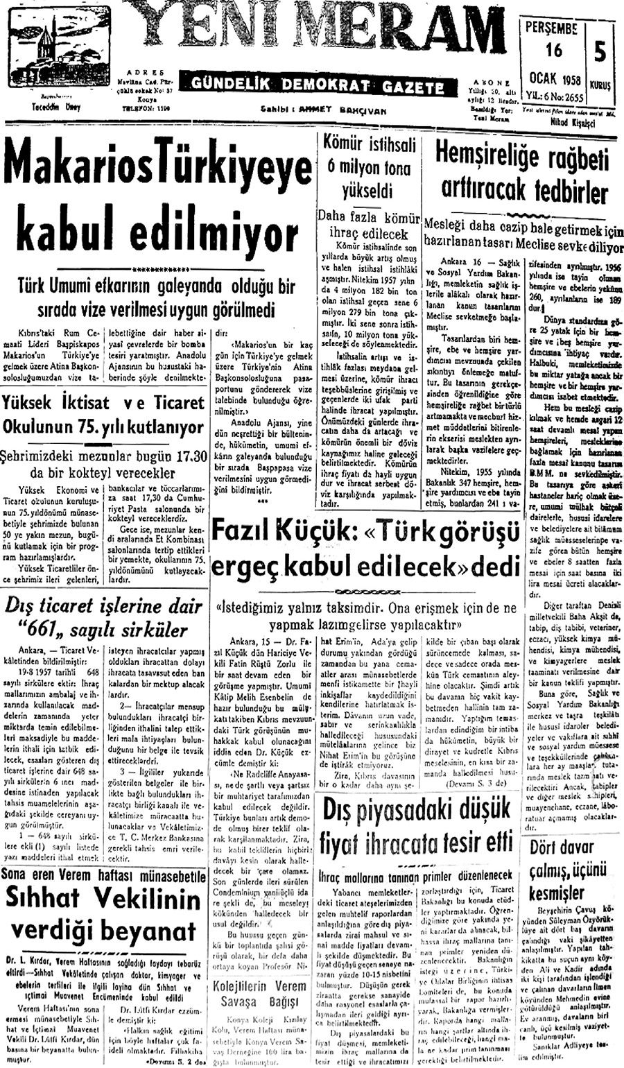 16 Ocak 2021 Yeni Meram Gazetesi