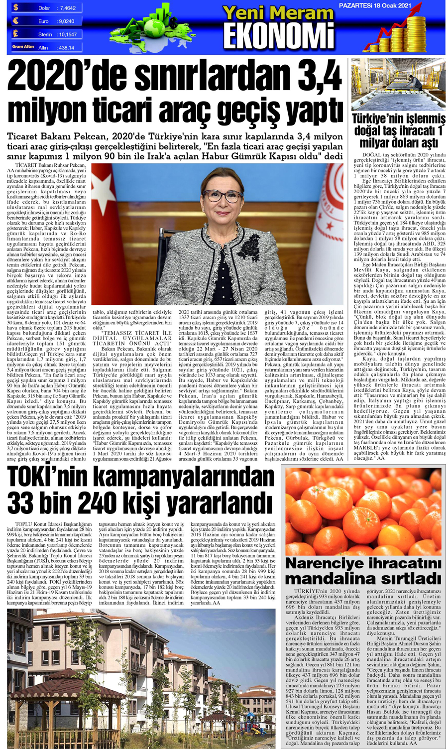 18 Ocak 2021 Yeni Meram Gazetesi