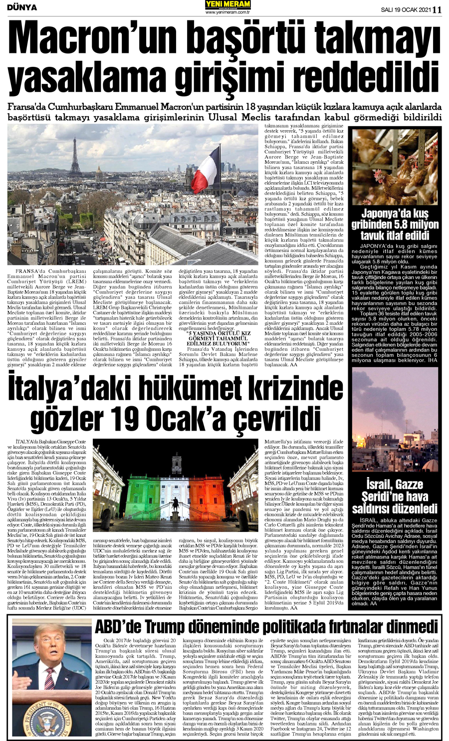 19 Ocak 2021 Yeni Meram Gazetesi