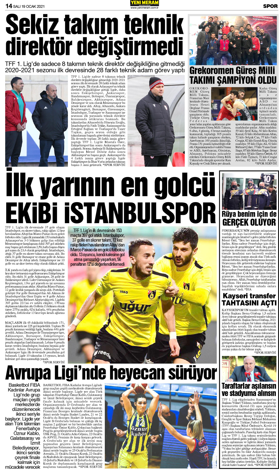 19 Ocak 2021 Yeni Meram Gazetesi