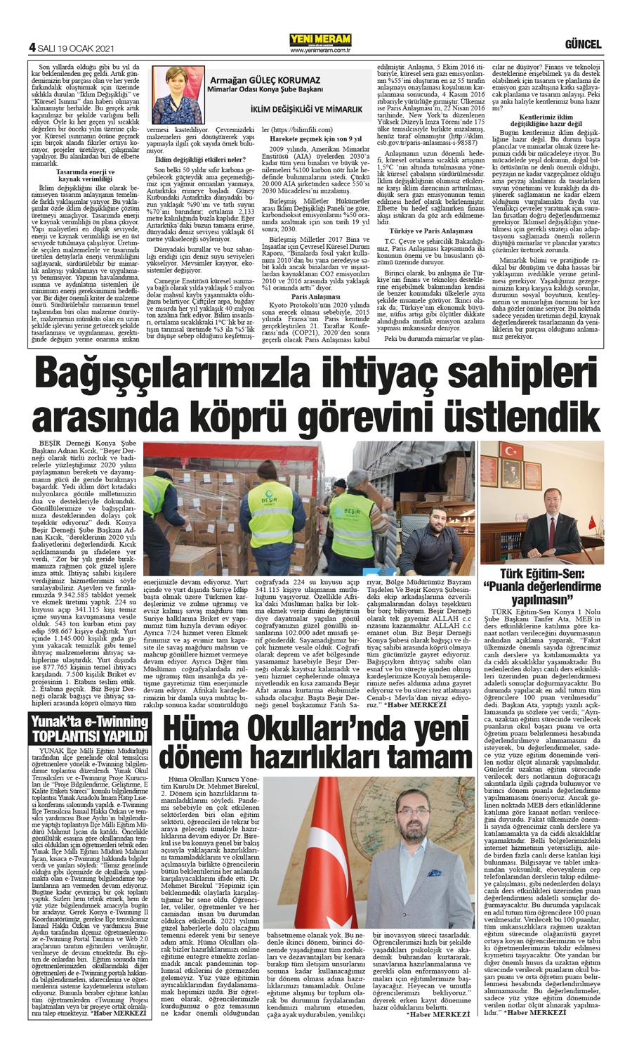 19 Ocak 2021 Yeni Meram Gazetesi