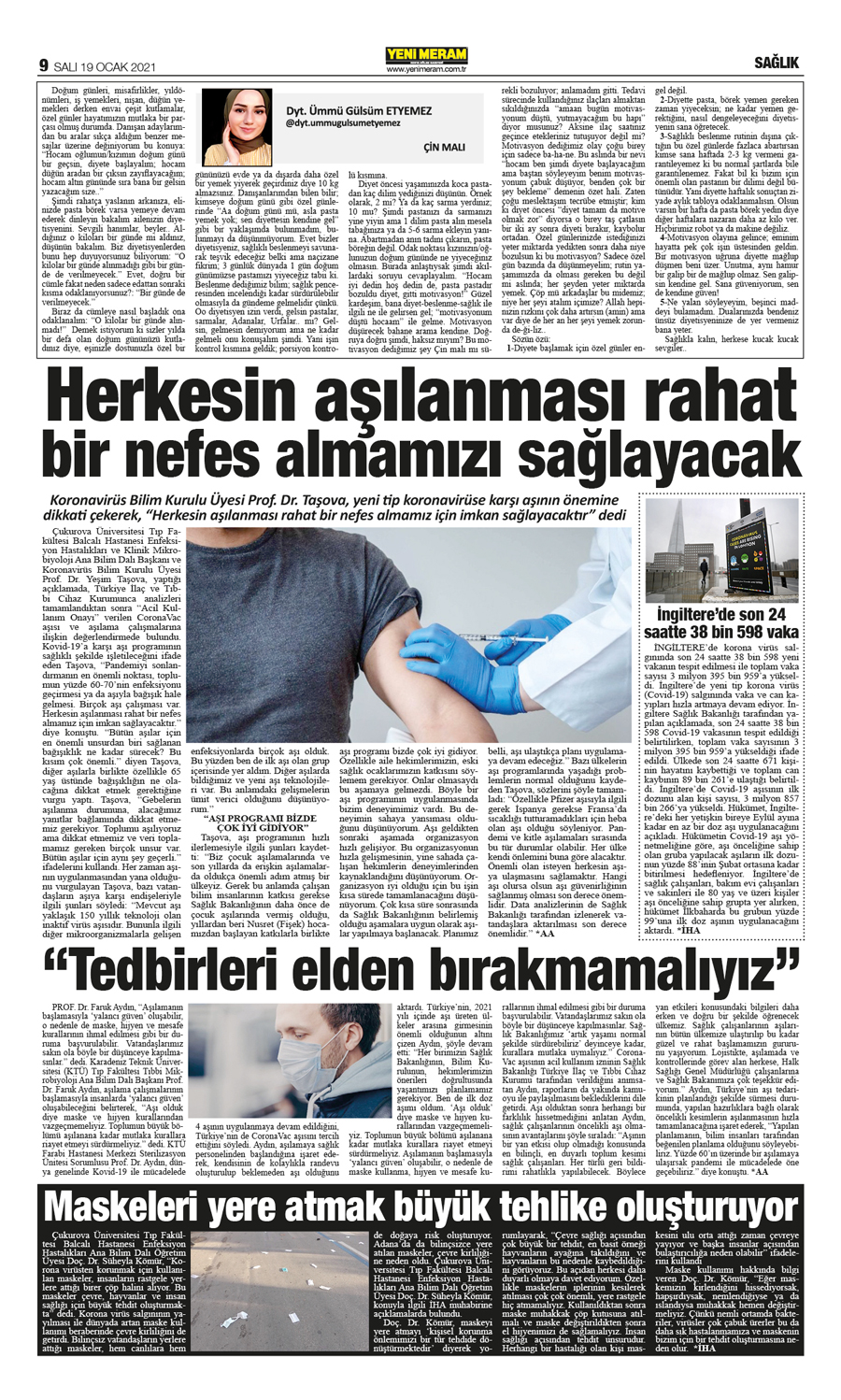 19 Ocak 2021 Yeni Meram Gazetesi