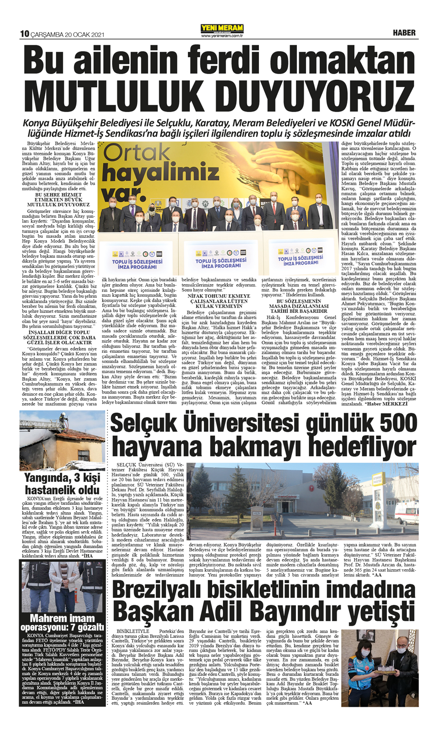 20 Ocak 2021 Yeni Meram Gazetesi