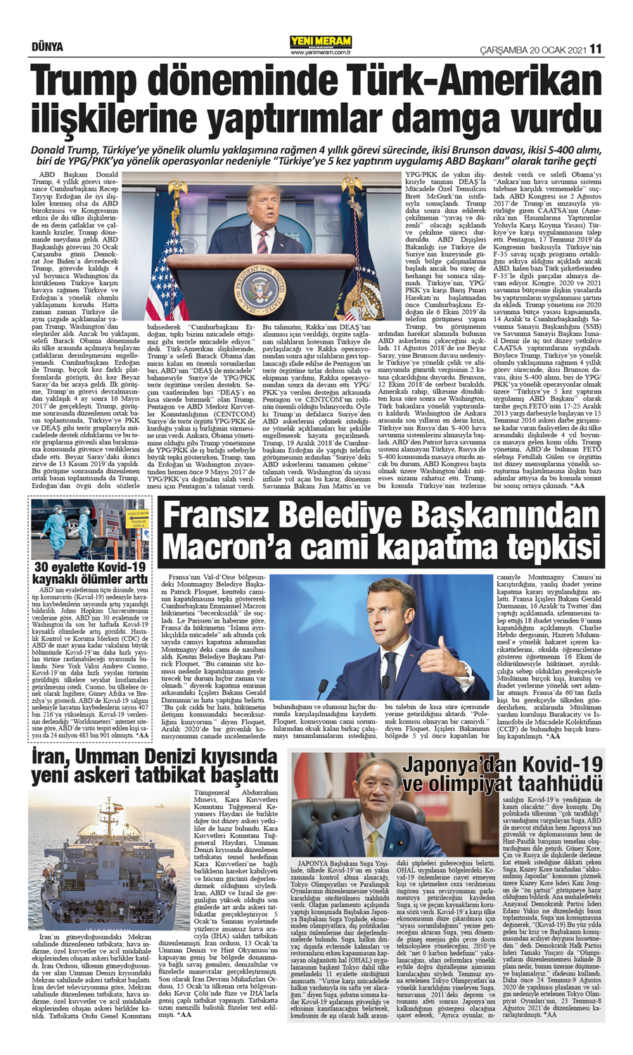 20 Ocak 2021 Yeni Meram Gazetesi