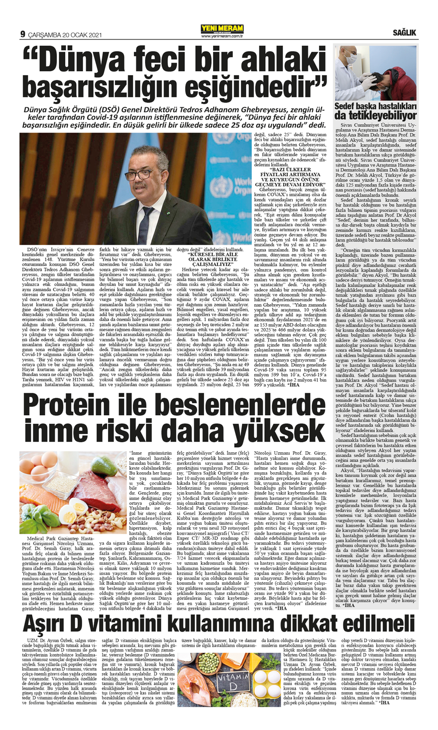 20 Ocak 2021 Yeni Meram Gazetesi