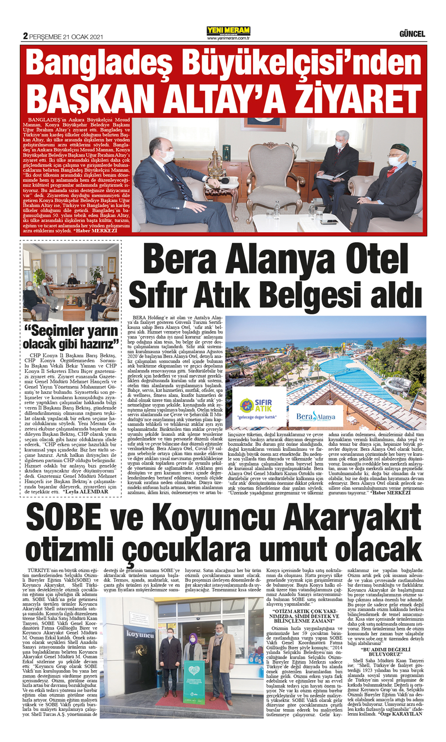 21 Ocak 2021 Yeni Meram Gazetesi