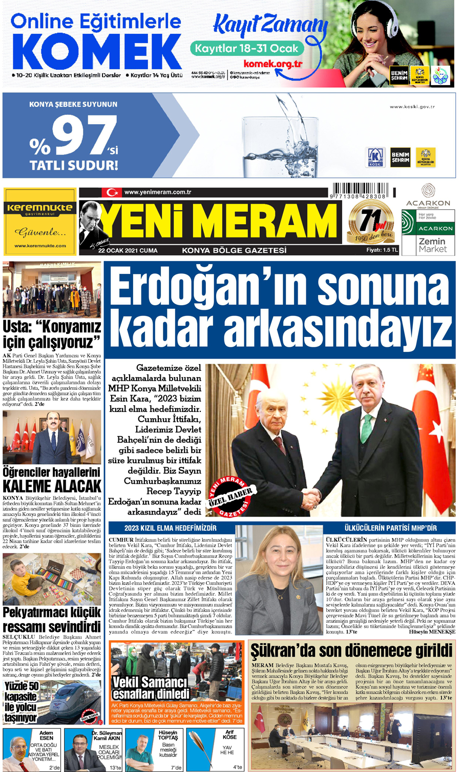 22 Ocak 2021 Yeni Meram Gazetesi