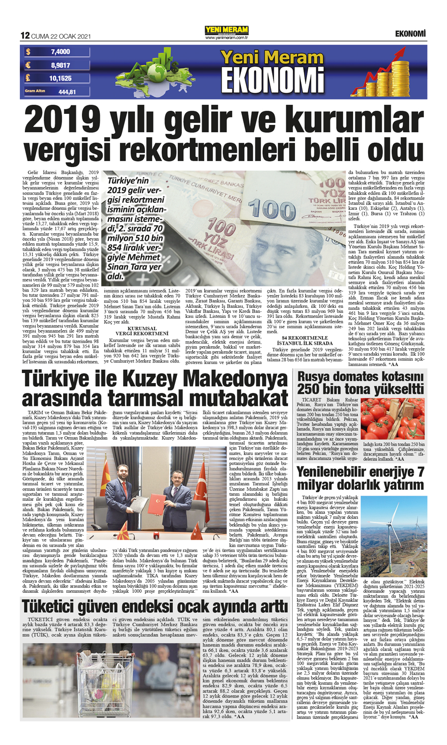 22 Ocak 2021 Yeni Meram Gazetesi