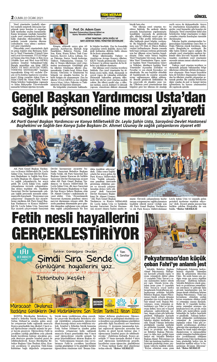 22 Ocak 2021 Yeni Meram Gazetesi