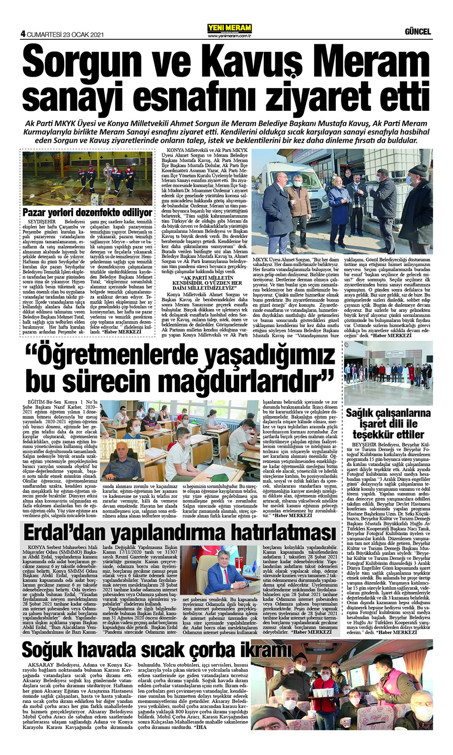 23 Ocak 2021 Yeni Meram Gazetesi