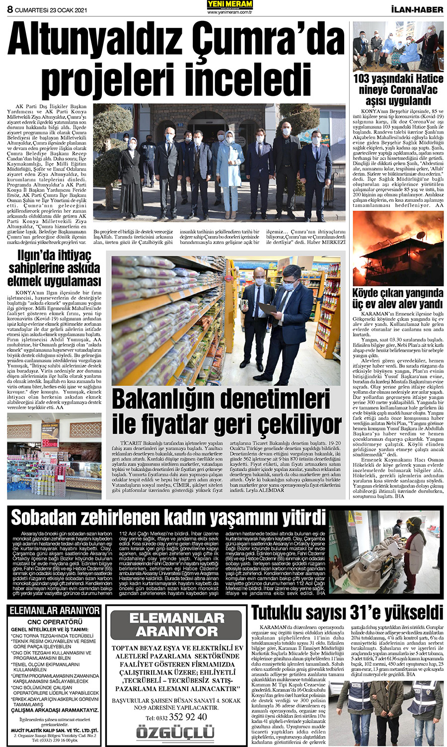 23 Ocak 2021 Yeni Meram Gazetesi