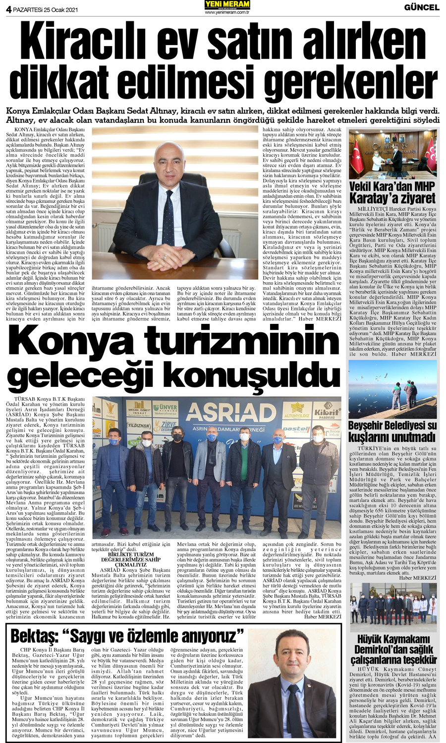 25 Ocak 2021 Yeni Meram Gazetesi