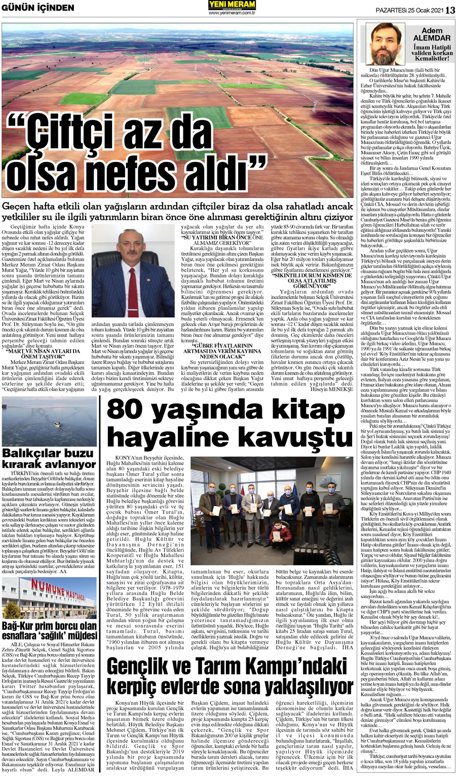 25 Ocak 2021 Yeni Meram Gazetesi