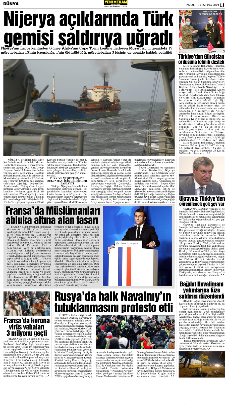 25 Ocak 2021 Yeni Meram Gazetesi