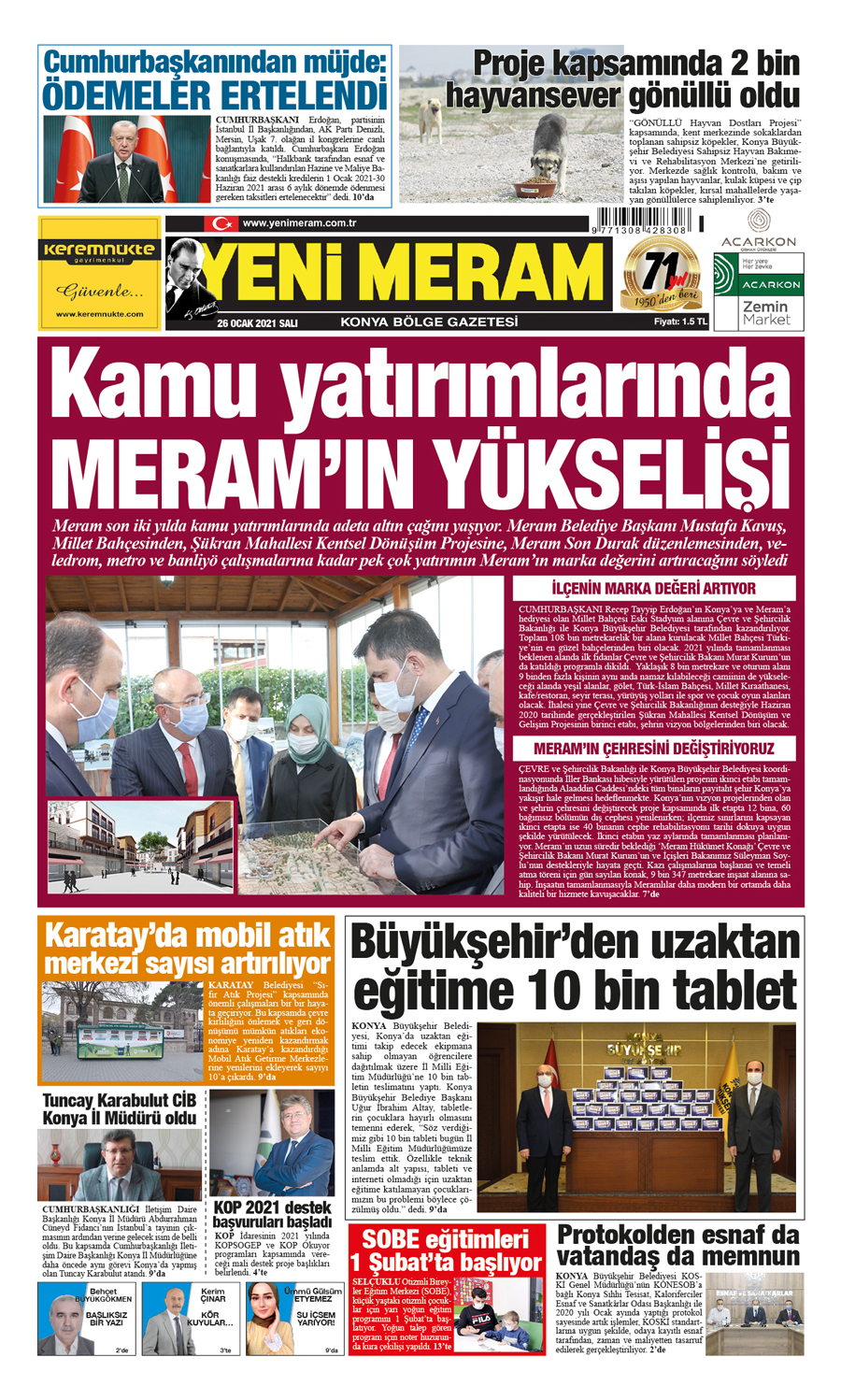 26 Ocak 2021 Yeni Meram Gazetesi