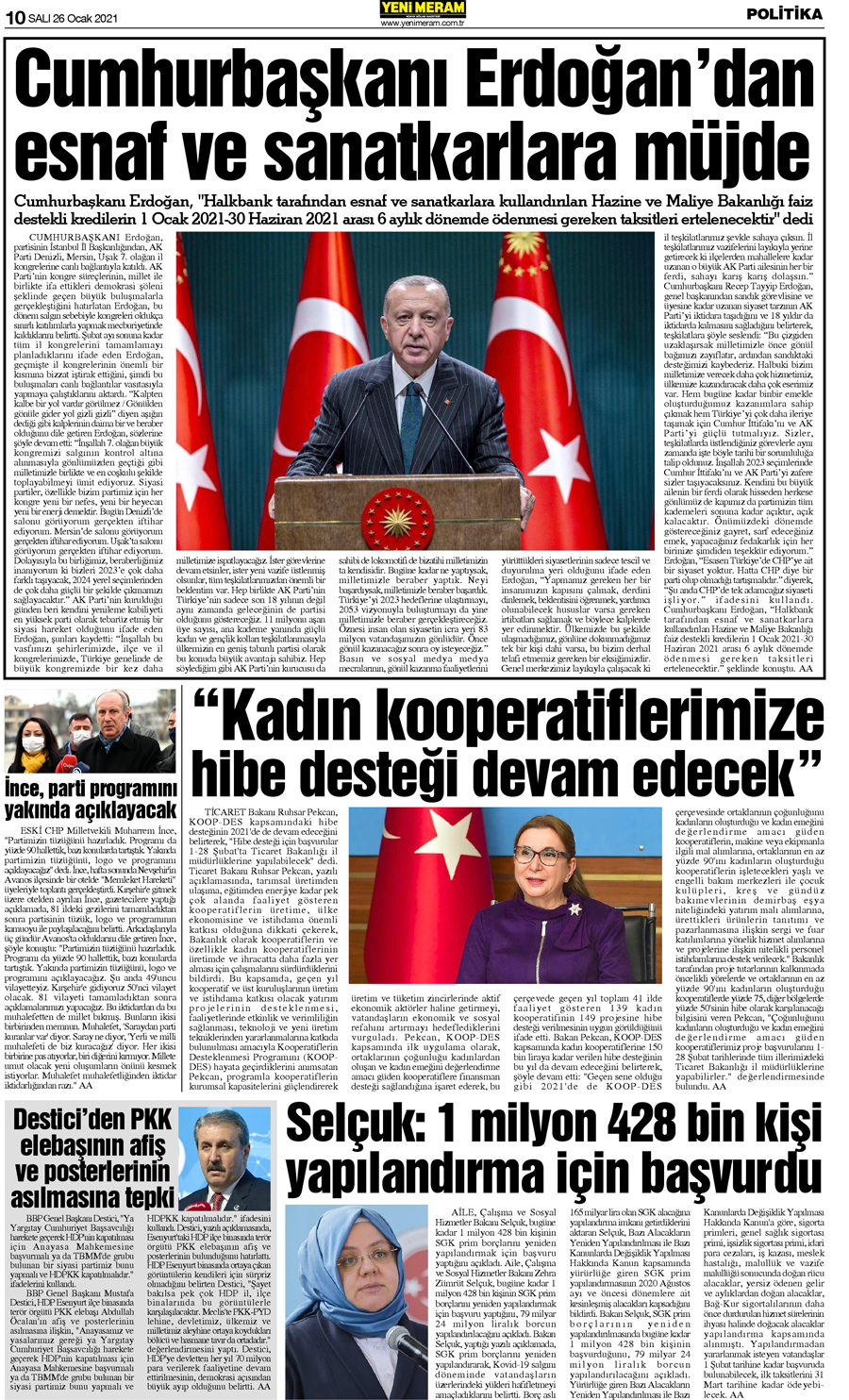 26 Ocak 2021 Yeni Meram Gazetesi