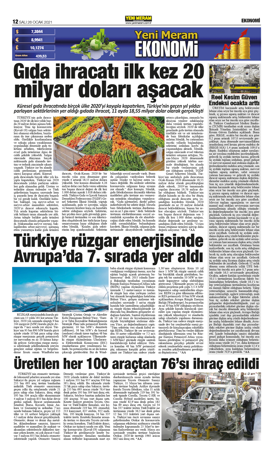 26 Ocak 2021 Yeni Meram Gazetesi