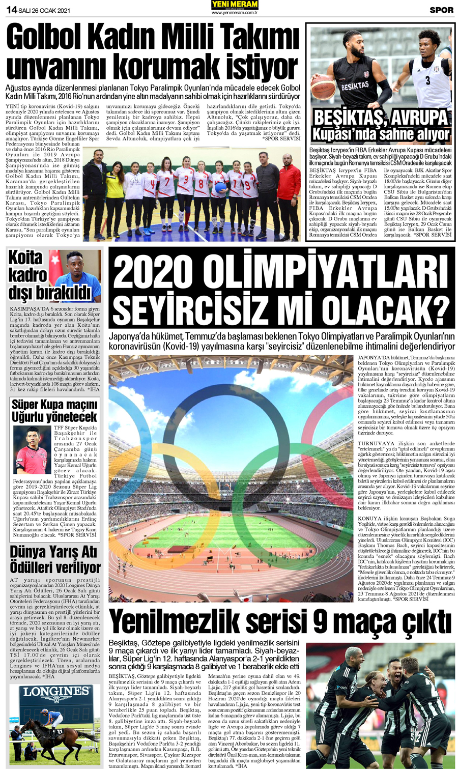 26 Ocak 2021 Yeni Meram Gazetesi