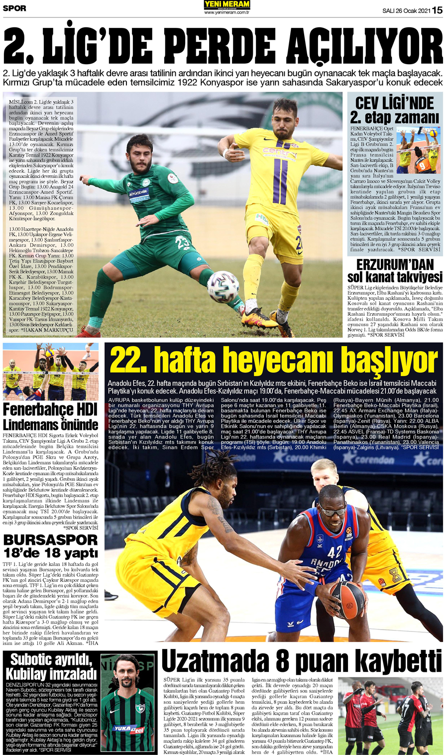 26 Ocak 2021 Yeni Meram Gazetesi