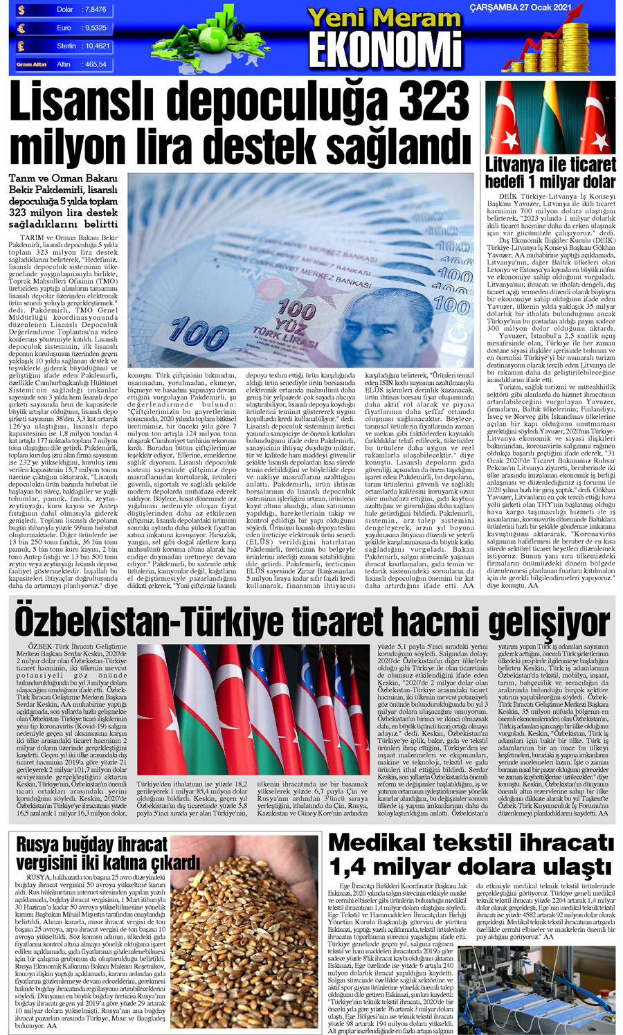 27 Ocak 2021 Yeni Meram Gazetesi