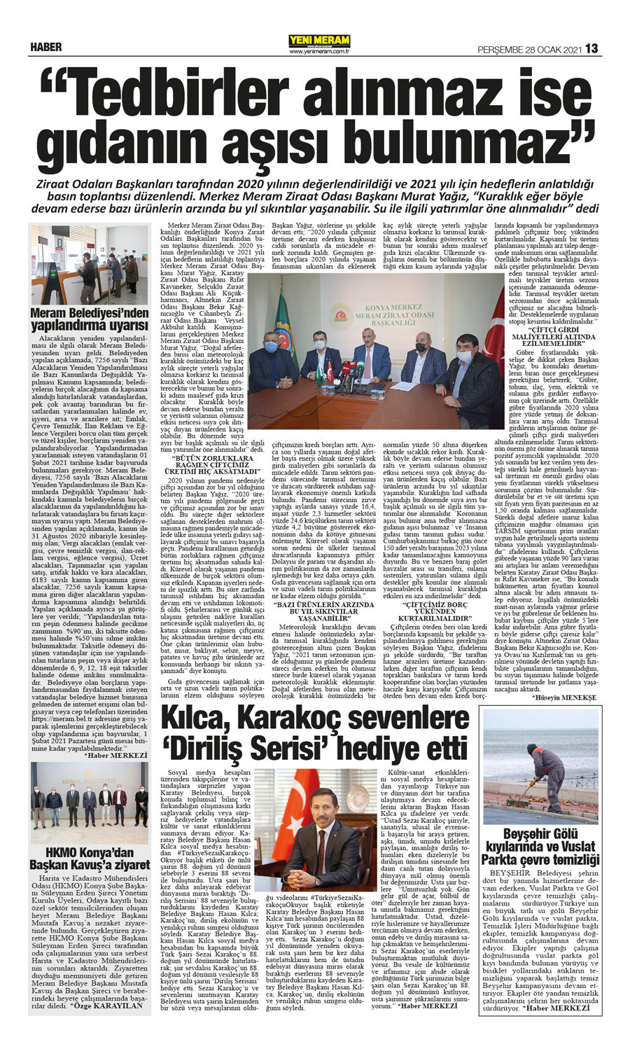 28 Ocak 2021 Yeni Meram Gazetesi