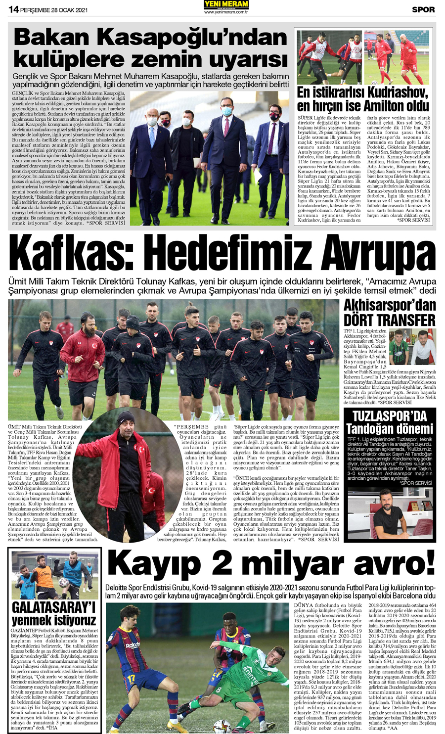 28 Ocak 2021 Yeni Meram Gazetesi