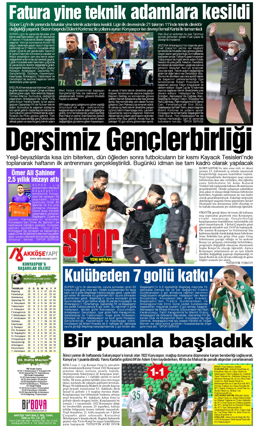 28 Ocak 2021 Yeni Meram Gazetesi