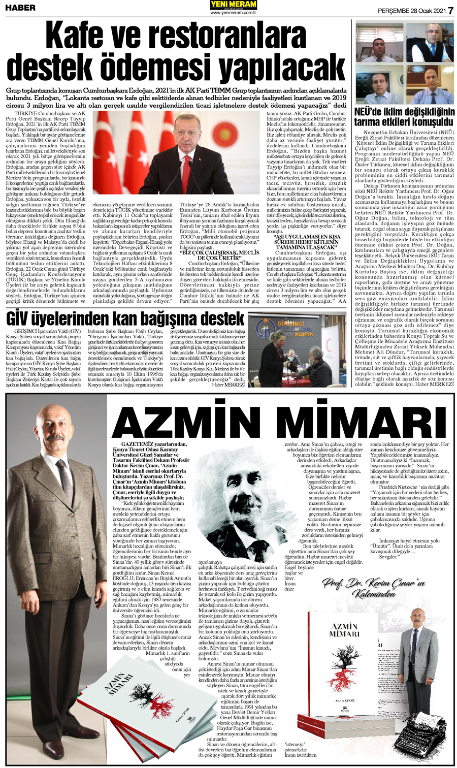 28 Ocak 2021 Yeni Meram Gazetesi