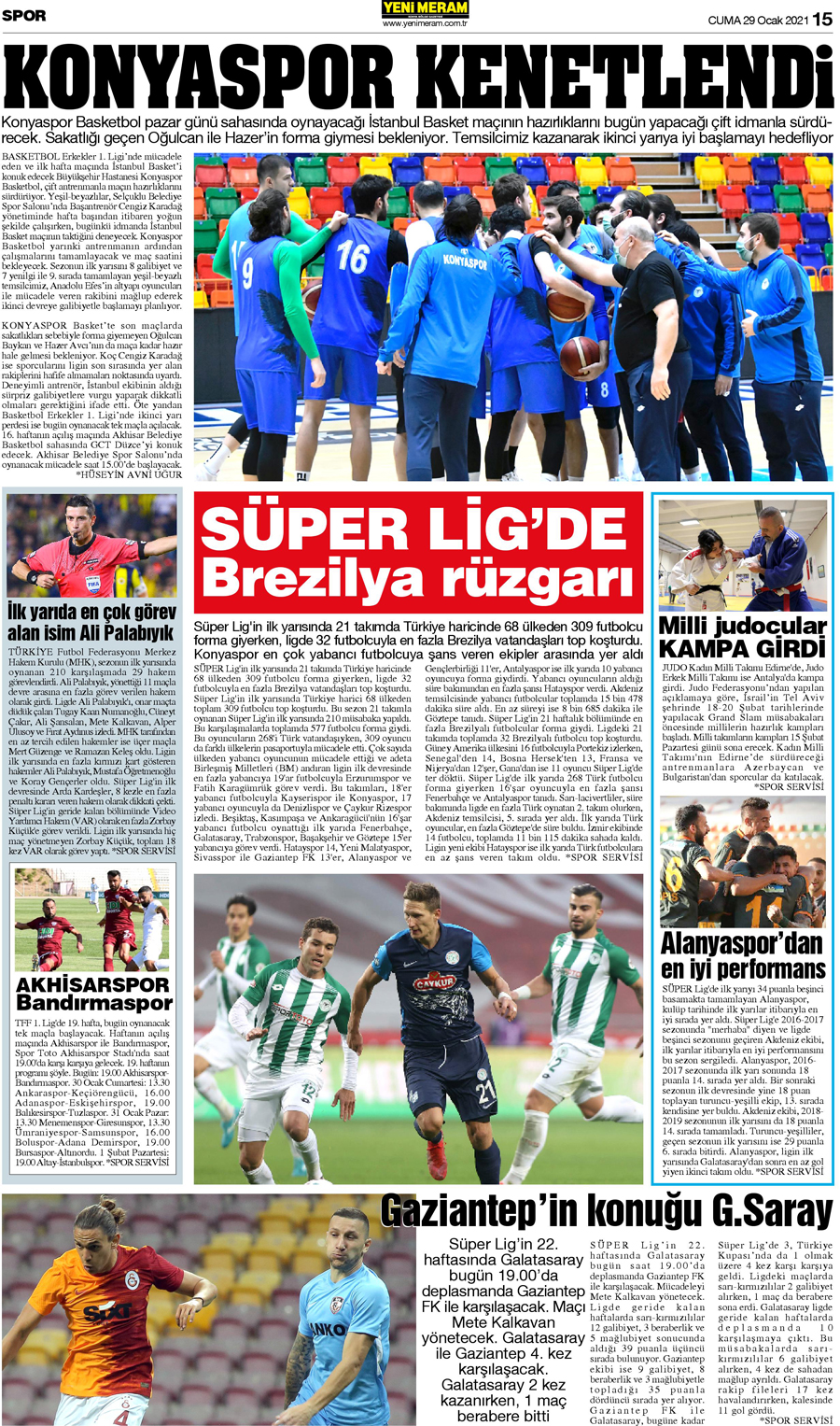 29 Ocak 2021 Yeni Meram Gazetesi