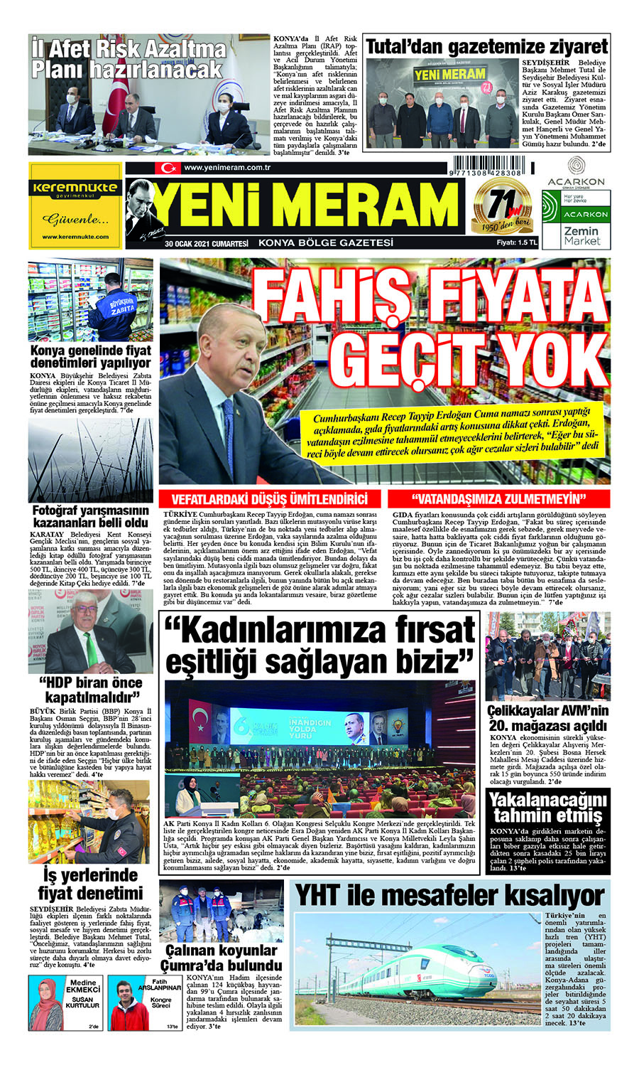 30 Ocak 2021 Yeni Meram Gazetesi