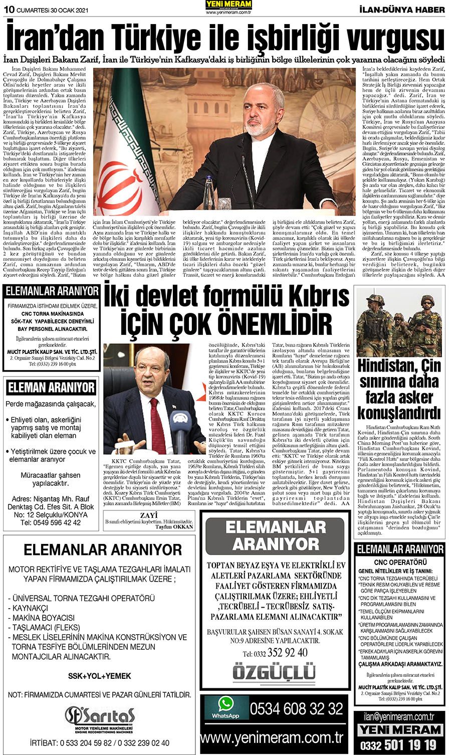 30 Ocak 2021 Yeni Meram Gazetesi