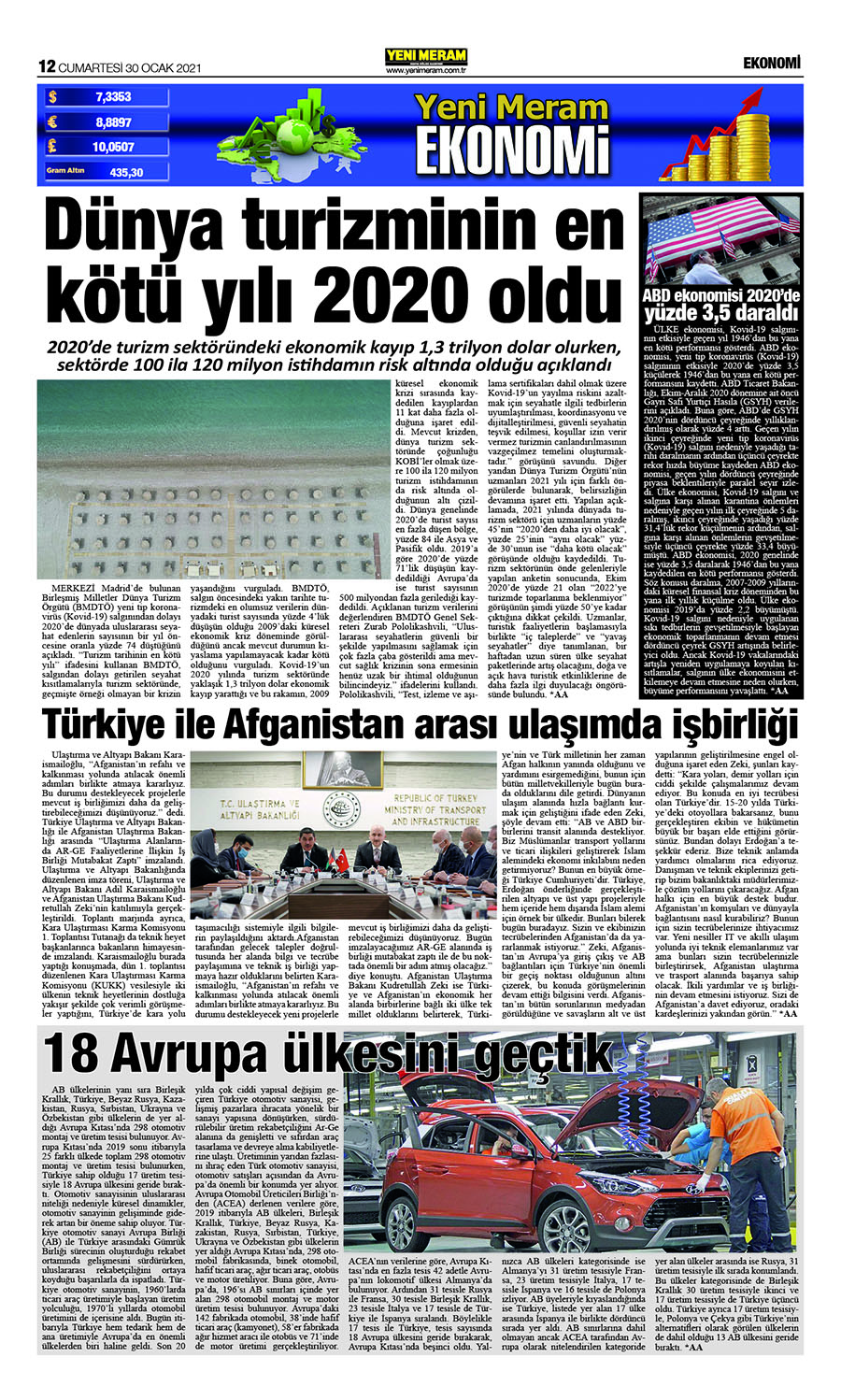 30 Ocak 2021 Yeni Meram Gazetesi