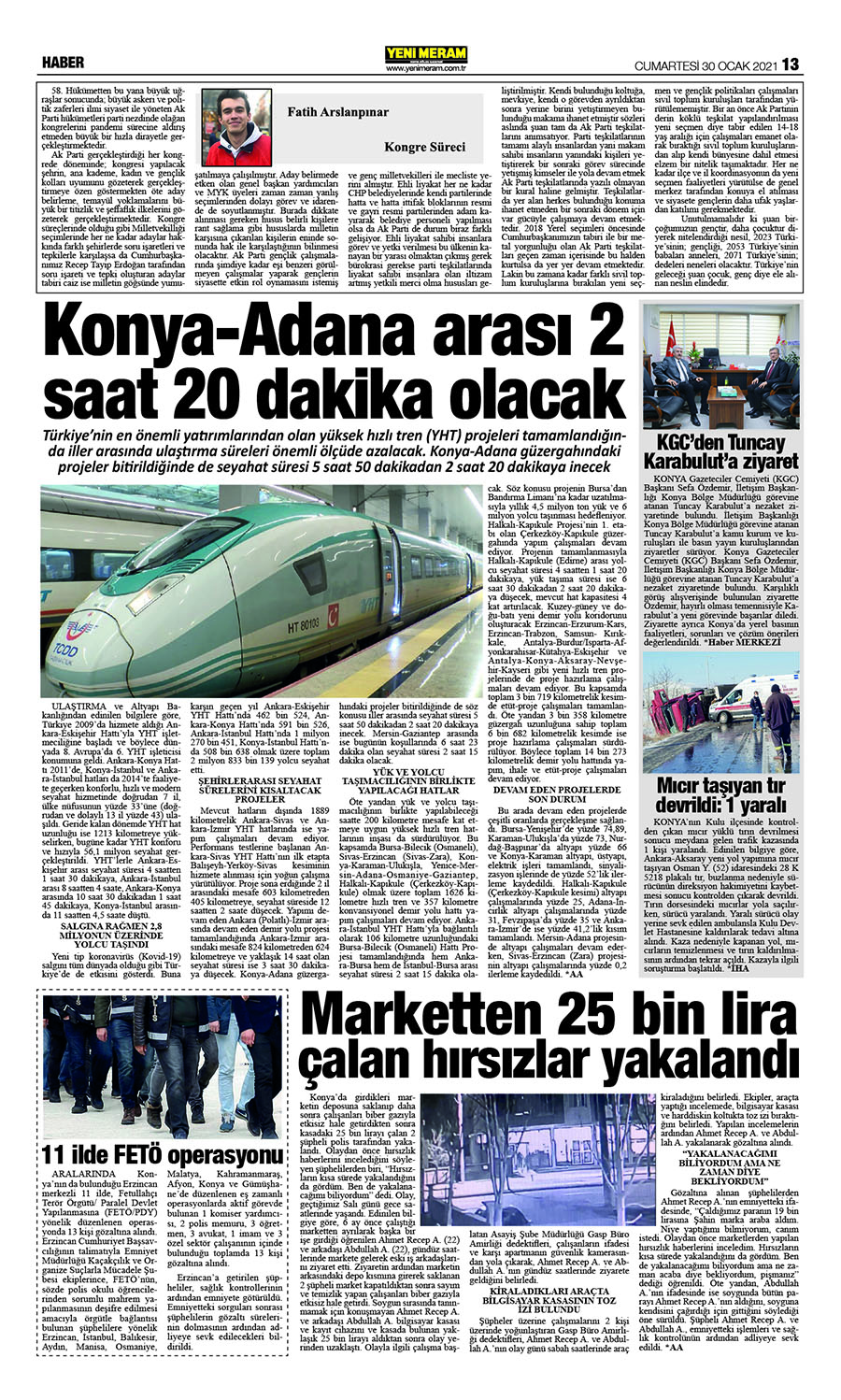 30 Ocak 2021 Yeni Meram Gazetesi