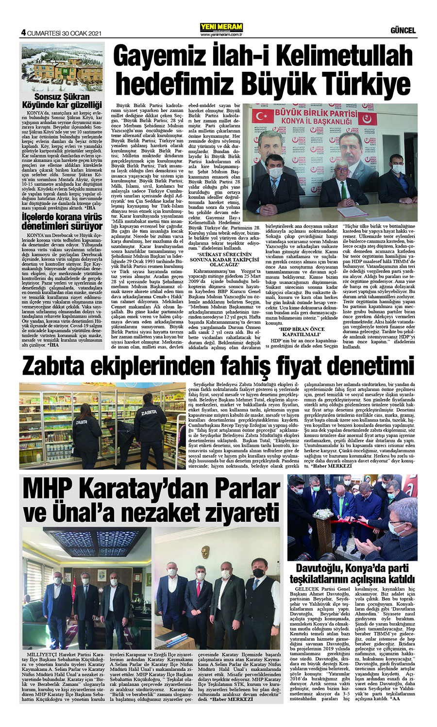 30 Ocak 2021 Yeni Meram Gazetesi