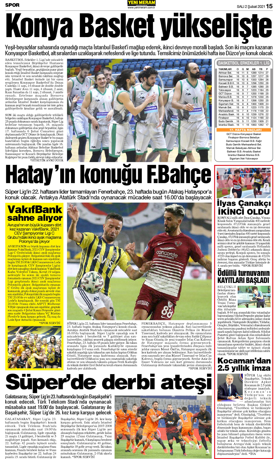 2 Şubat 2021 Yeni Meram Gazetesi