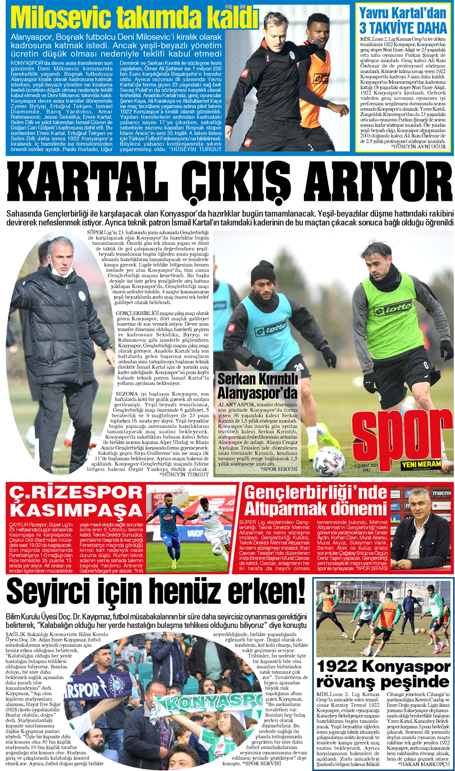 2 Şubat 2021 Yeni Meram Gazetesi