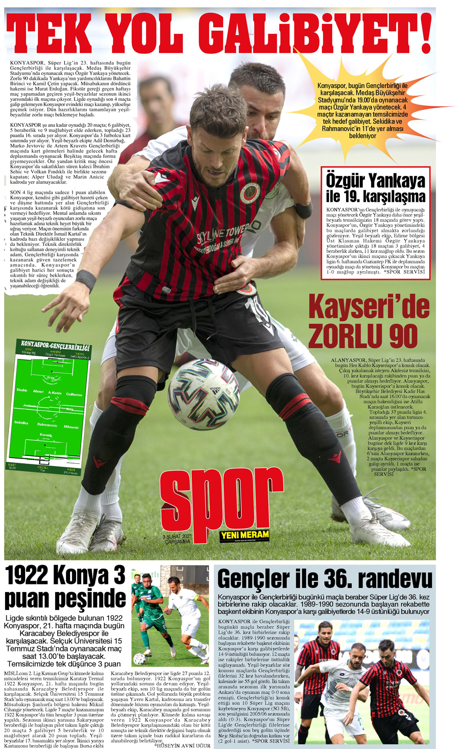 3 Şubat 2021 Yeni Meram Gazetesi