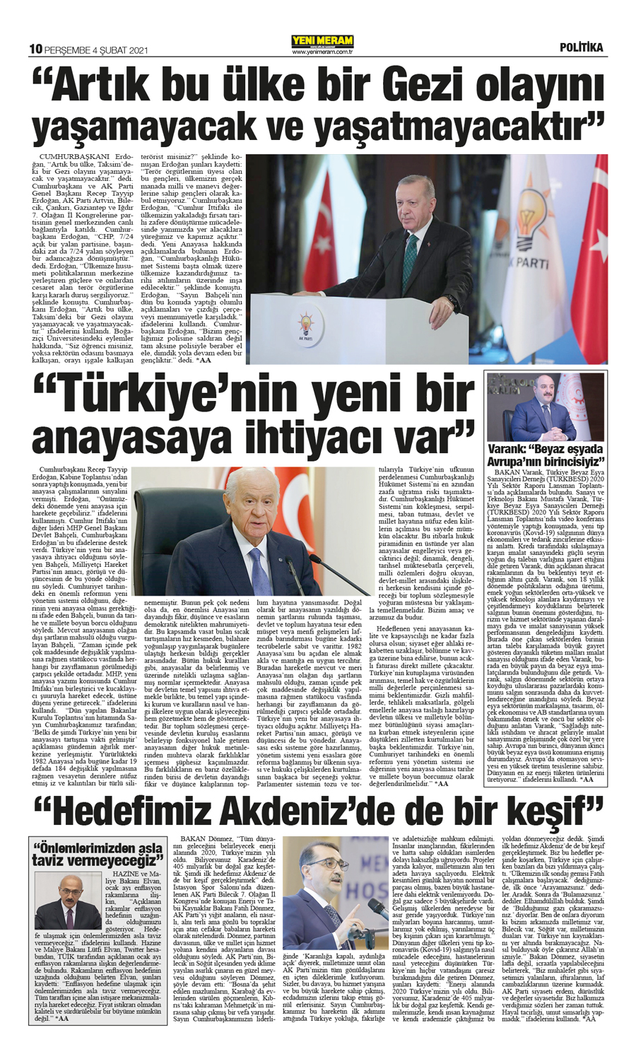 4 Şubat 2021 Yeni Meram Gazetesi