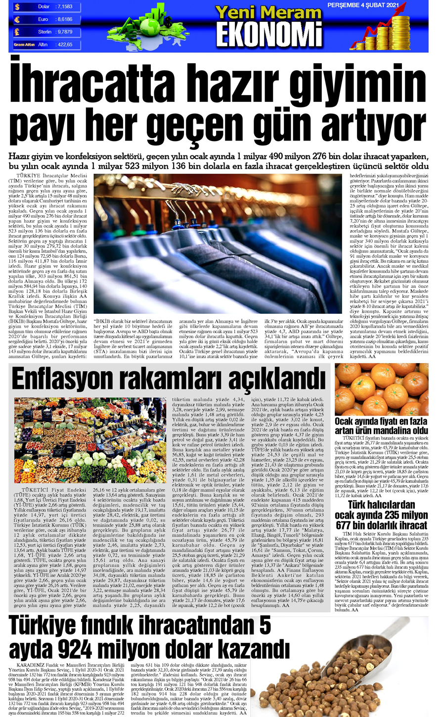 4 Şubat 2021 Yeni Meram Gazetesi