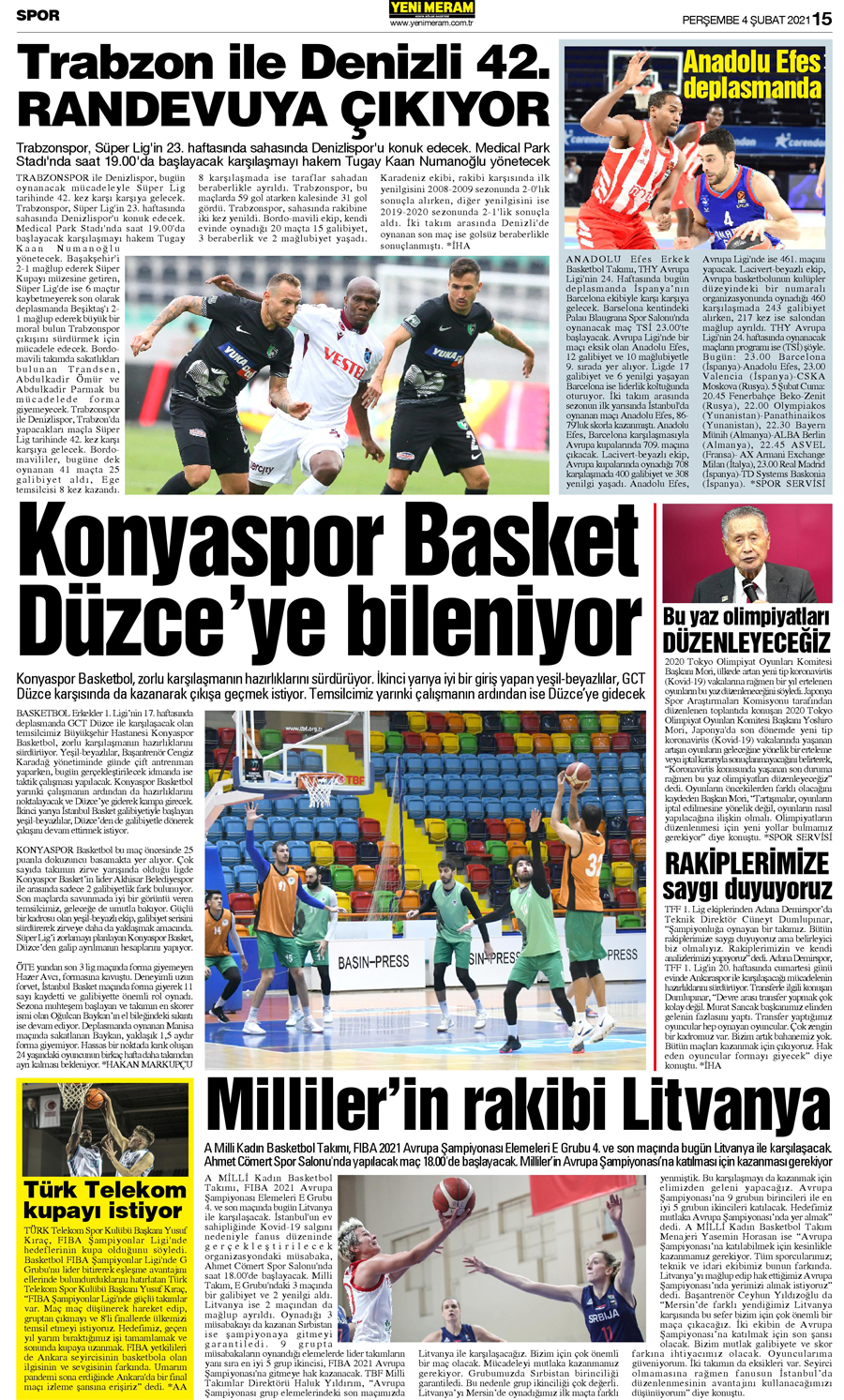 4 Şubat 2021 Yeni Meram Gazetesi