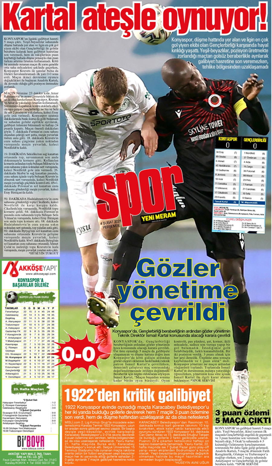 4 Şubat 2021 Yeni Meram Gazetesi